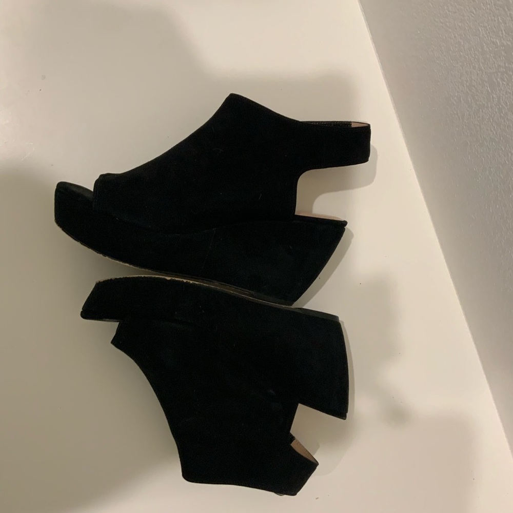 Sacha London leather wedges